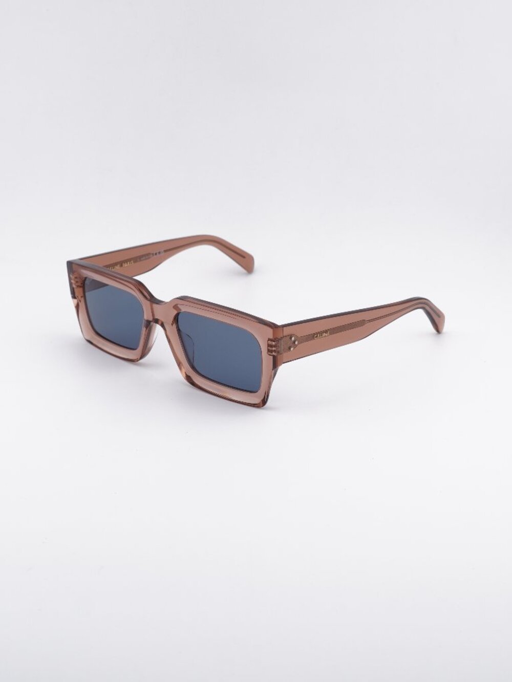 Celine CL40280U 74V Sunglasses Rose Rectangle Frame, Blue Lenses
